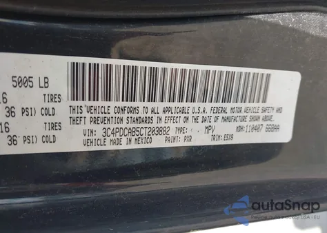 2012 Dodge Journey Se/Avp из США, поврежденный, VIN 3C4PDCAB5CT203882